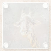 キュートキリン水彩野生生物ファインアート ガラスコースター (裏面)