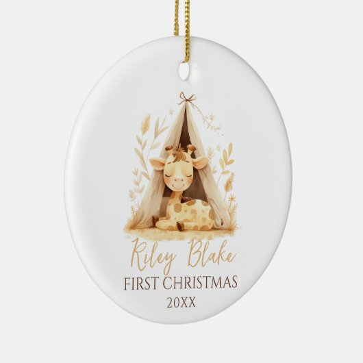 キュートキリン男女兼用ベビー初めてのクリスマス セラミックオーナメント (右)