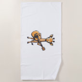 キュートキリン遊ズのギターキリンミュージシャンムシ ビーチタオル (正面)