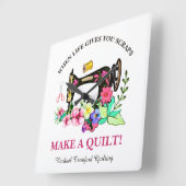 キュートキルターカスタムズ スクエア壁時計 (傾斜)