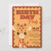 キュートキレーフオレンジ子供の誕生日パーティの招待状 招待状 (正面)