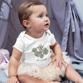 キュートキレーフサファリアニマルボタニカル誕生日 ベビーボディスーツ