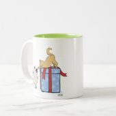 キュートキーションドワン&キッテンクリスマス ツートーンマグカップ (正面左)