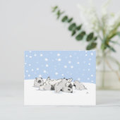 キュートキーズインザスノーケージョンドウィンターホリデー ポストカード (スタンド正面)