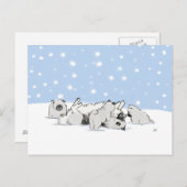 キュートキーズインザスノーケージョンドウィンターホリデー ポストカード (正面/裏面)