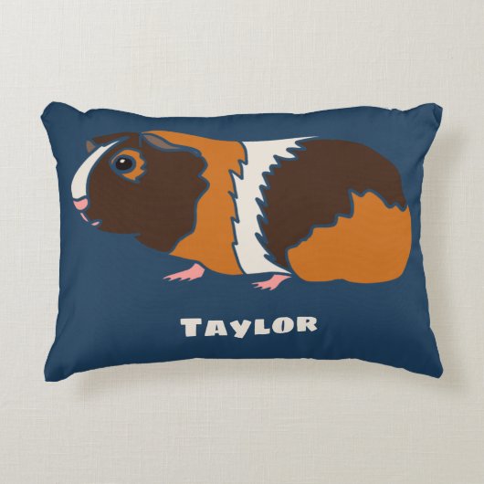 キュートギニアピグイラストレーション パーソナライズされた アクセントクッション (正面)