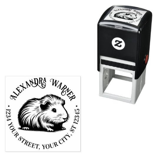 キュートギニアピグキャヴィネーム差出人住所 セルフインキングスタンプ (インサイチュ)