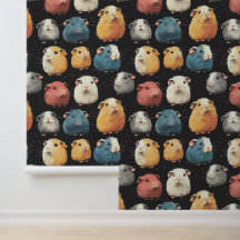 キュートギニアピグハムスターパターンチョークスケッチ