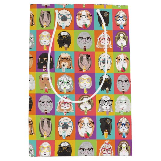 キュートギニアピグ抱き枕 ミディアムペーパーバッグ (正面)