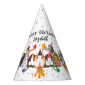 キュートギニアピッグ誕生日 パーティーハット (正面)