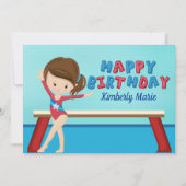 キュートギムナストガールカスタムハッピーバースデー カード (正面)