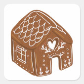 キュートギンガーブレッドハウスホリデークッキー スクエアシール (正面)