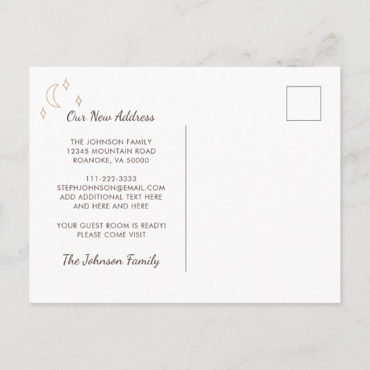 キュートギンガーブレッドハウスホリデームービング 案内ポストカード (裏面)