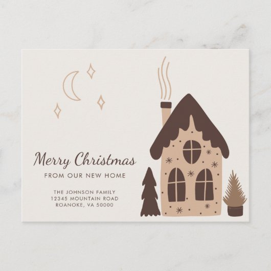 キュートギンガーブレッドハウスホリデームービング 案内ポストカード (正面)