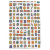 キュートギ包まれたギフトwボーズホリデー誕生日ベビー ミディアムペーパーバッグ (正面)