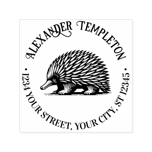 キュートクイルエヒドナオーストラリア名差出人住所 セルフインキングスタンプ (デザイン)