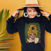 キュートクイーンビーハイブお洒落ガールオリジナルアート トライブレンドTシャツ