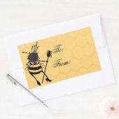 キュートクイーンビーマット長方形贈答用ステッカー 長方形シール (封筒)