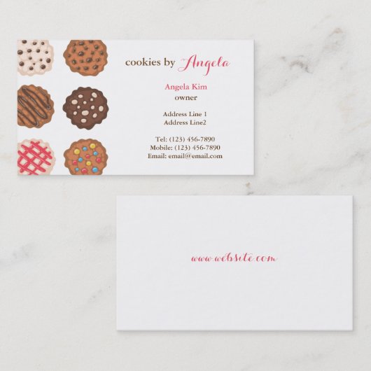キュートクッキークッキービジネスベーカリー名刺 名刺 (正面/裏面)