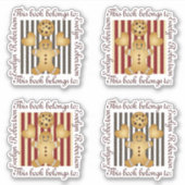 キュートクッキージンジャーブレッドマン蔵書票 シール (正面)