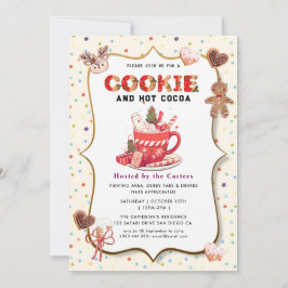 キュートクッキーズアンドココアホリデーパーティー招待状 招待状