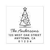 キュートクモダンリスマスツリーホリデイ差出人住所 セルフインキングスタンプ (デザイン)