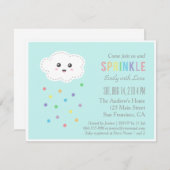 キュートクラウドシャワー、ベビースプリンクル招待状 招待状 (正面/裏面)