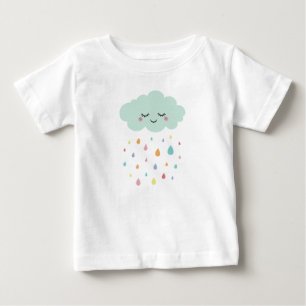 キュートクラウドパステルカラーレインドロップベビーtシャツ ベビーTシャツ
