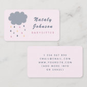 キュートクラウド&レインベビーシッターカラフルミニマリスト 名刺 (正面/裏面)