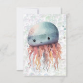 キュートクラゲバブル中性ベビースシャワー招待状 サンキューカード (裏面)