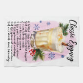 キュートクラシックエグノグクリスマスドリンクレシピ キッチンタオル (横)
