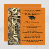 キュートクラシック迷彩柄エレガント2015卒業招待状 招待状 (正面/裏面)