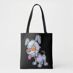 キュートクランキーゾンビドッグイラストレーション トートバッグ