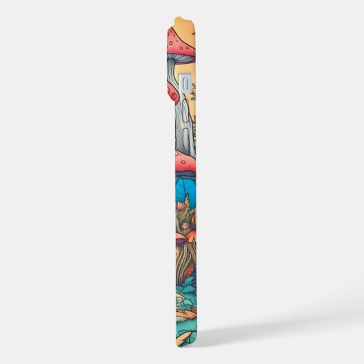 キュートクリエイティブマッシュルームハットイラストレーション iPhoneケース (左側面)