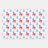 キュートクリスマスお洒落雪だるまサンタトナカイ ラッピングペーパーシート (正面3)