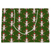 キュートクリスマスアクソロテパターン（の模様が）あるル ラージペーパーバッグ (正面)