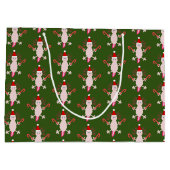 キュートクリスマスアクソロテパターン（の模様が）あるル ラージペーパーバッグ (裏面)