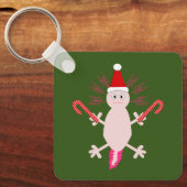 キュートクリスマスアクソロトルカスタム両面 キーホルダー (正面)