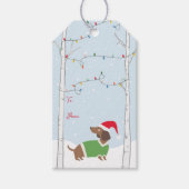 キュートクリスマスウィンターホリデーダッシュント ギフトタグ (正面)