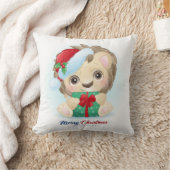 キュートクリスマスウォーターカラーライオン子供部屋 クッション (ブランケット)