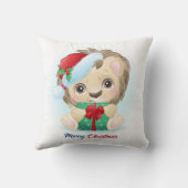 キュートクリスマスウォーターカラーライオン子供部屋 クッション (裏面)