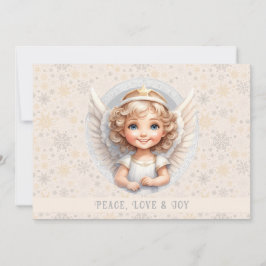 キュートクリスマスエンジェルホリデーカード 案内状