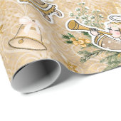 キュートクリスマスエンジェルラッピング紙 ラッピングペーパー (ロールコーナー)