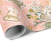 キュートクリスマスエンジェルラッピング紙 ラッピングペーパー (ロールコーナー)