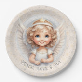 キュートクリスマスエンジェル紙プレート ペーパープレート (正面)