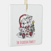 キュートクリスマスカウセラミックオーナメント セラミックオーナメント (右)