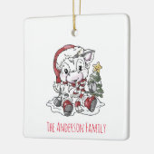 キュートクリスマスカウセラミックオーナメント セラミックオーナメント (左)