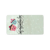 キュートクリスマスカップケーキ住所 シール (正面)