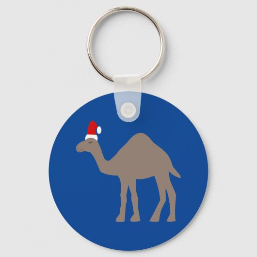 キュートクリスマスカメル名前をカスタムする キーホルダー (正面)