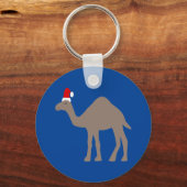 キュートクリスマスカメル名前をカスタムする キーホルダー (正面)